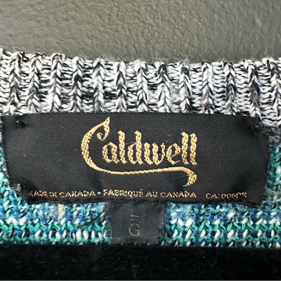 Vintage Caldwell Abstract Print Knit Sweater - Picture 4 of 5